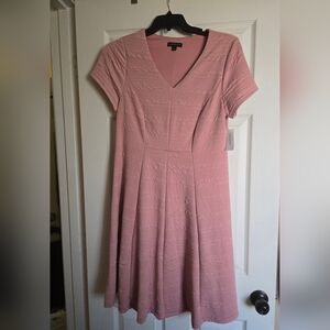 NWT Size 10/12 Lane Bryant Pink Fit and Flare Midi Dress